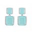 Pendientes en forma cuadrada con cristal azul de plata para mujer